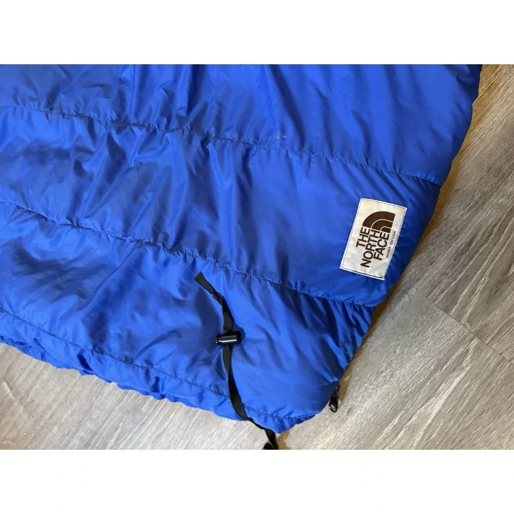 Vintage The North Face Chrysalis LG Goose Down Sleeping Bag Blue Brown Tag 83x32